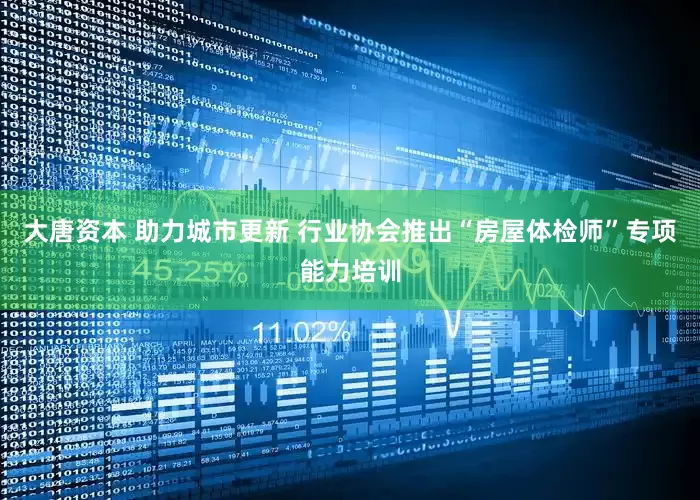 大唐资本 助力城市更新 行业协会推出“房屋体检师”专项能力培训